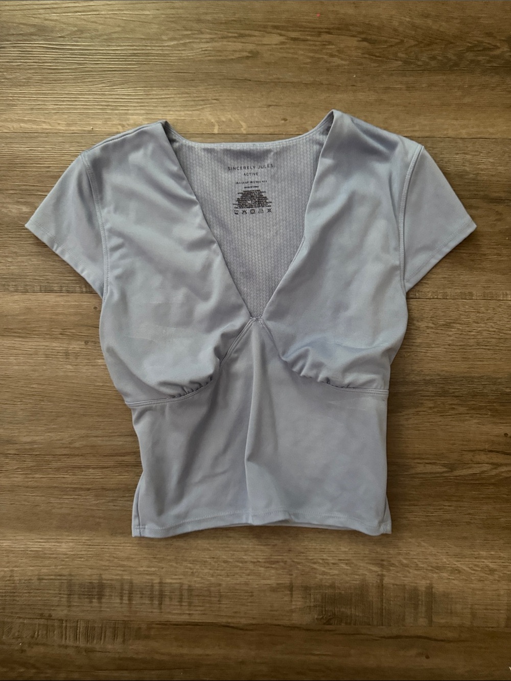 light blue Athletic fitted top